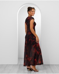 Pilgrim - Yasma Gathered Mesh Maxi Dress