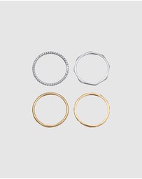 Elli Jewelry - Ring Set Elegant Bicolor 925 Sterling Silver