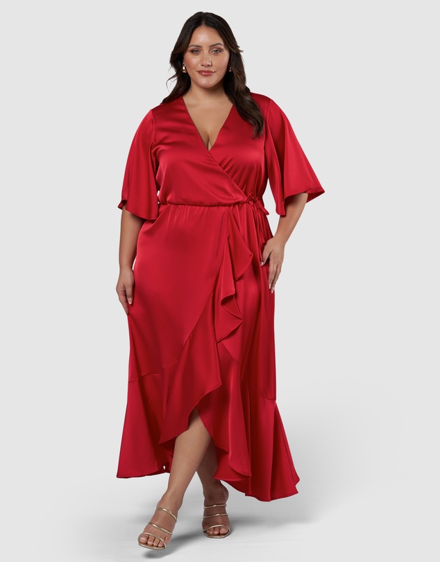 Pink Dusk by Curve Project - Smouldering Wrap Maxi Dress