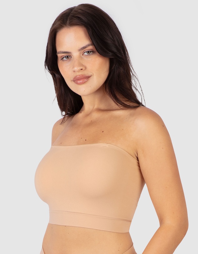 B Free Intimate Apparel - Sleek Bandeau Top with Silicone Bra Pads (A-B- C-D-DD) Cup