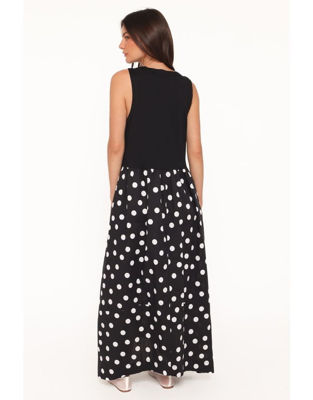 Petal & Pup - Glenda Maxi Dress - Black Polka Dot