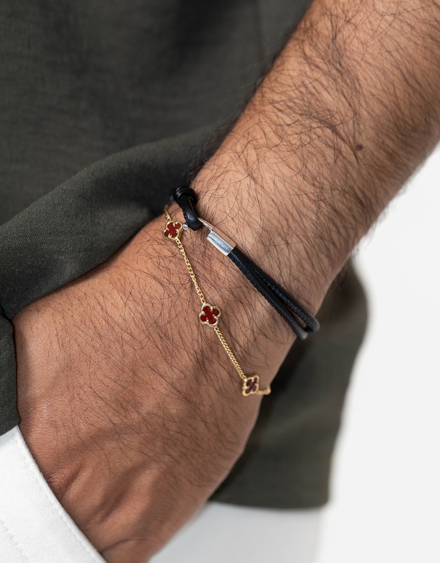 Kuzzoi - ICONIC EXCLUSIVE - Leather Cord Bracelet with Sterling Silver Hook