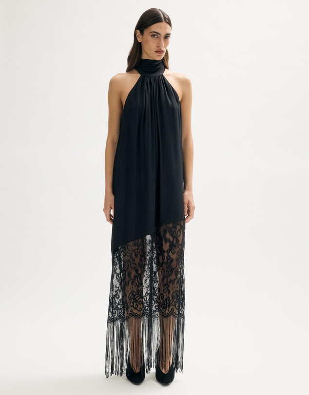 Minima Esenciales - Pia Fringe Lace Maxi Dress