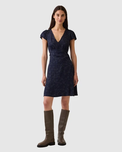 GAP - SS V-Neck Flutter Sleeve Mini Dress