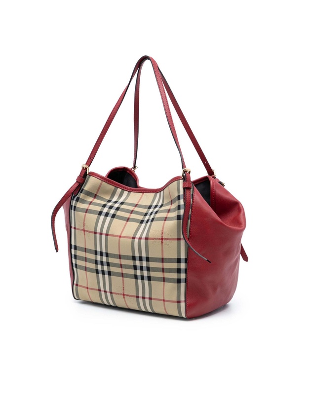Pre-Loved by Azura Reborn - Pre-Loved Small Haymarket Check Canvas and Leather Canterbury Tote