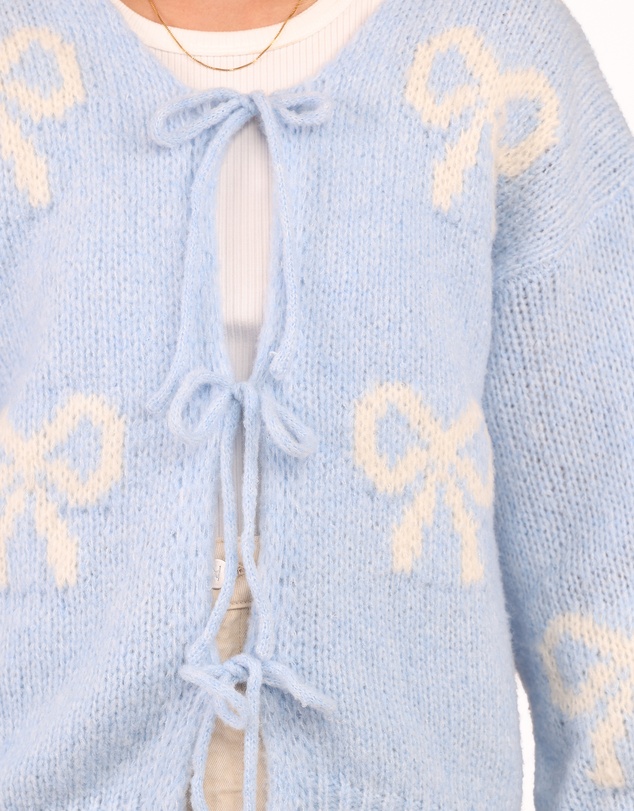 Petal & Pup - Vienna Bow Cardigan - Pale Blue