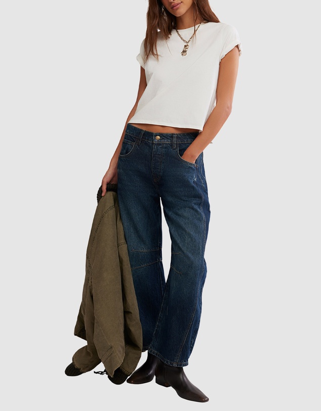 Free People - Good Luck Mid Rise Barrel Jeans