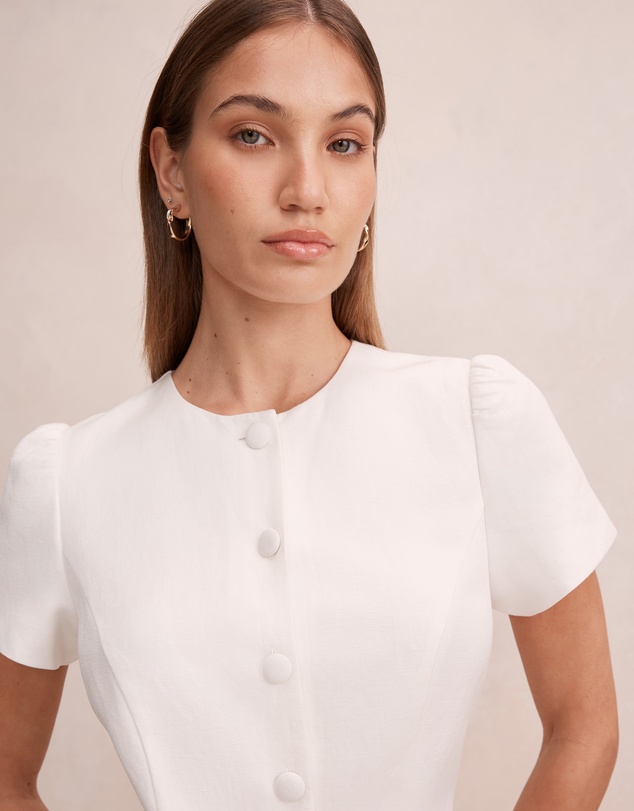 Forever New - Elinda Button Up Linen Mini Dress