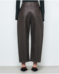 AERE - Sienna PU Barrel Leg Pants
