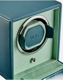 Wolf - WOLF Cub Seltzer Single Watch Winder with Cover Teal/Mint