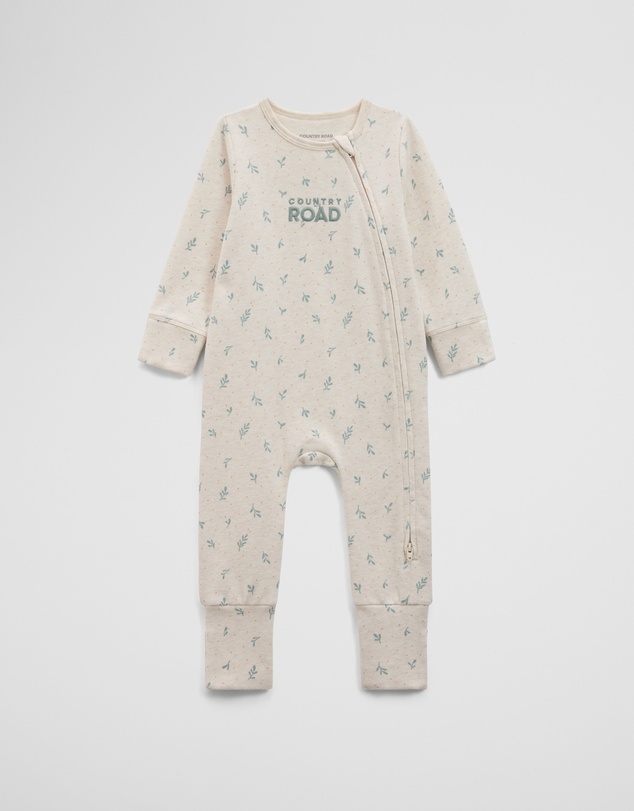 Country Road - Organically Grown Cotton Blend Logo Zip Jumpsuit