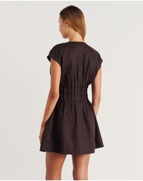 Jag - Delphine Pintuck Linen Mini Dress