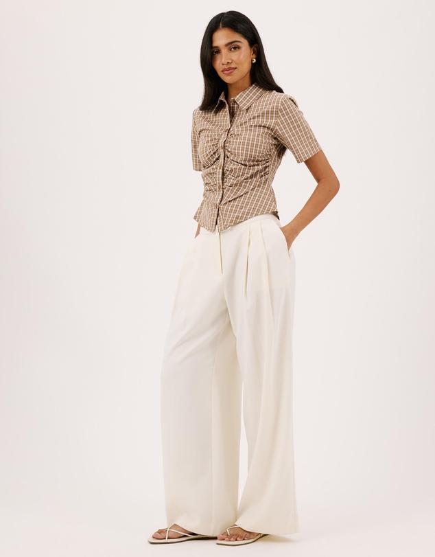 Atmos&Here - Lara Gathered Front Short Sleeve Shirt