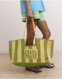 Damson Madder - Orla Oversized Raffia Beach Bag