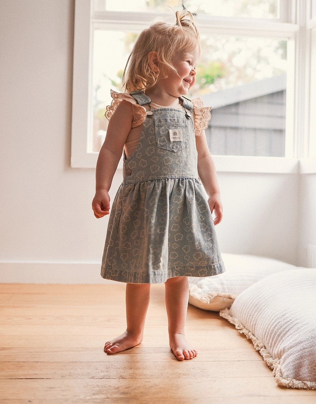 Kynd Baby - Pinafore Washed Denim - Size 2