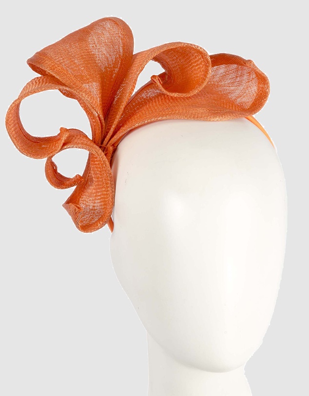 Max Alexander - Large Orange Sinamay Racing Fascinator