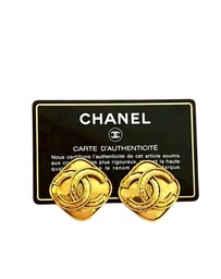 Pre-Loved by Azura Reborn - Pre-Loved CC Gold Plated Diamond Clip On Earrings