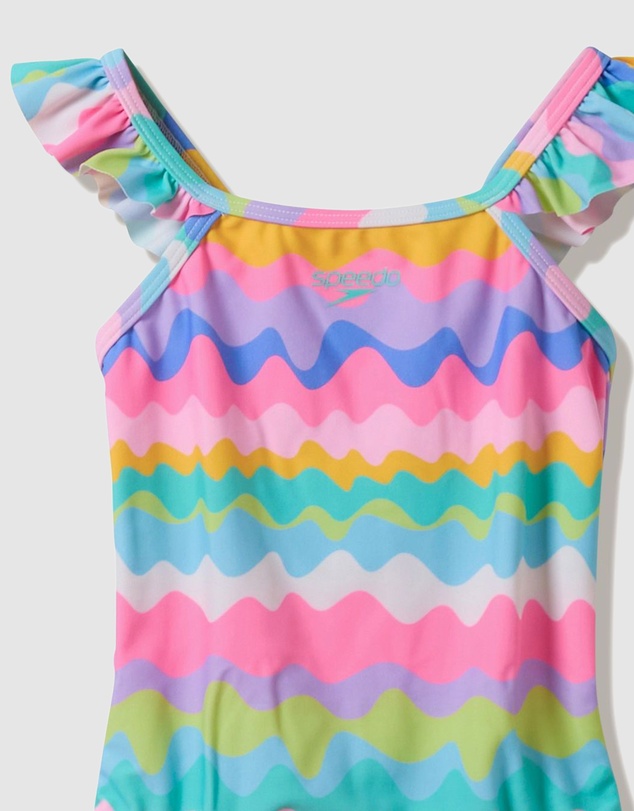 Speedo - Printed Frill Thinstrap One Piece - Babies-Kids