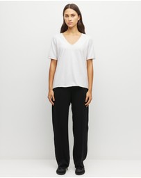 JH Lounge - JHL V-Neck T (Fine Cotton Cashmere) White