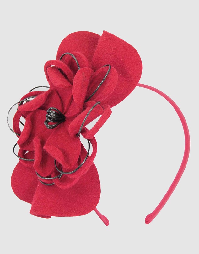 Max Alexander - Felt Red Flower Winter Racing Fascinator