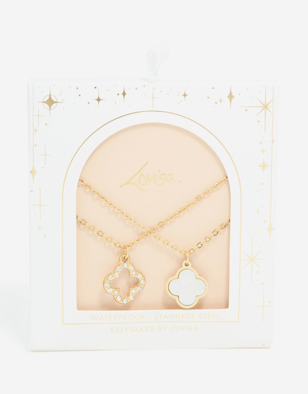 Lovisa - Waterproof Gold Plated Stainless Steel Shell Flower Necklaces 2 Pack