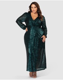 Pink Dusk by Curve Project - All I Want Sequin Maxi Dress
