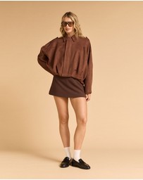 MVN - Faux Suede Bomber Jacket