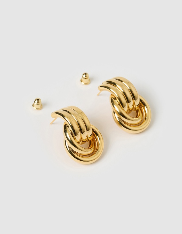 Izoa - Fusion Stud Earrings Gold