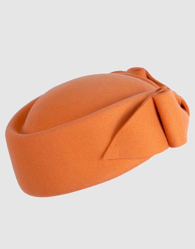 Max Alexander - Felt Orange Pillbox Hat