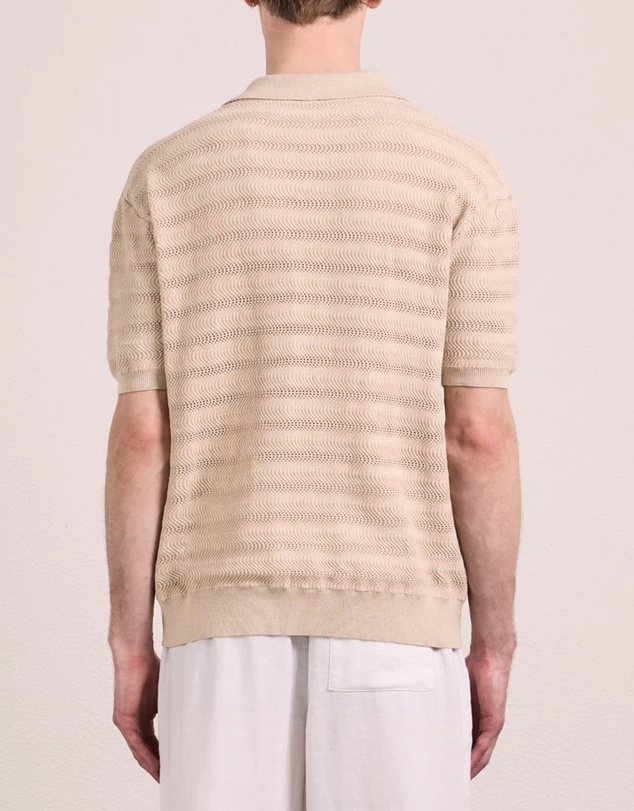 Frescobol Carioca - Rino Cotton Jacquard Wave SS Knit Polo
