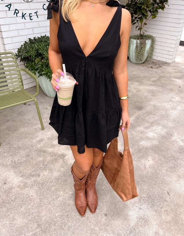 Beginning Boutique - Angel Girl Black Mini Dress