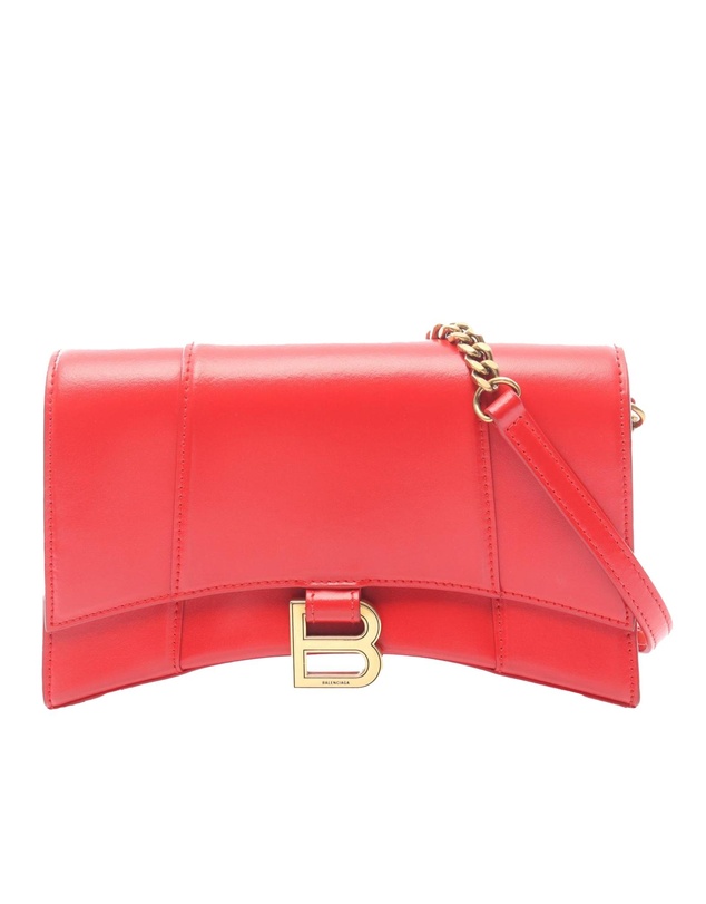 Balenciaga - Pre-Loved Calfskin Hourglass Wallet On Chain
