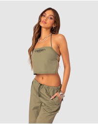 EDIKTED - Fey bungee Strap Open Back Top