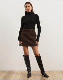 Atmos&Here - Annie Wool Blend Turtleneck Knit Top