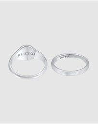 Kuzzoi - ICONIC EXCLUSIVE - Ring Signet Set Men Modern in 925 Sterling Silver