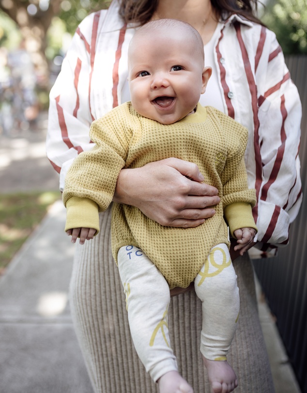 Olive & The Captain - Moss Waffle Sweater Romper