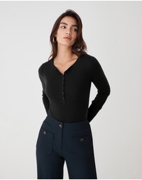 Forcast - Henley Button Up Knit