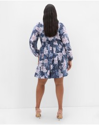 City Chic - Silver Blossom Mini Dress