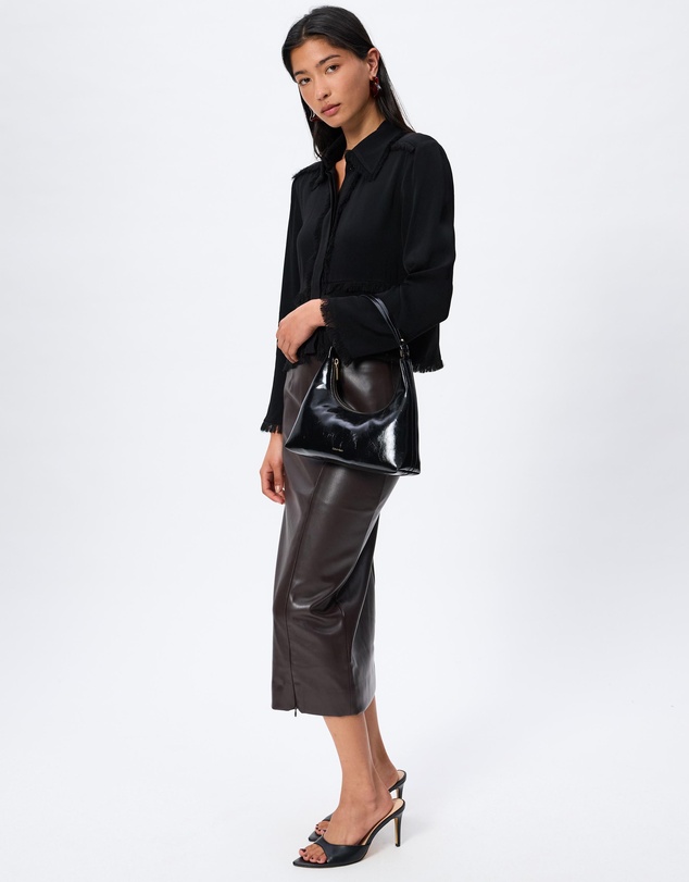 Calvin Klein - Foil Logo Glossy Convertible Shoulder Bag