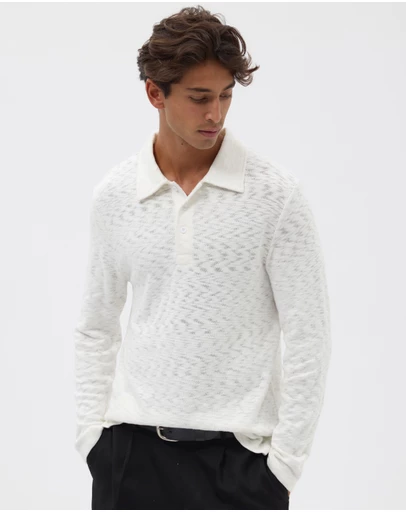 AERE - Organic Cotton Slub Rugby Polo