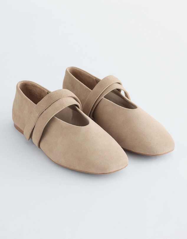 & Other Stories - Cross-Strap Leather Ballet Flats
