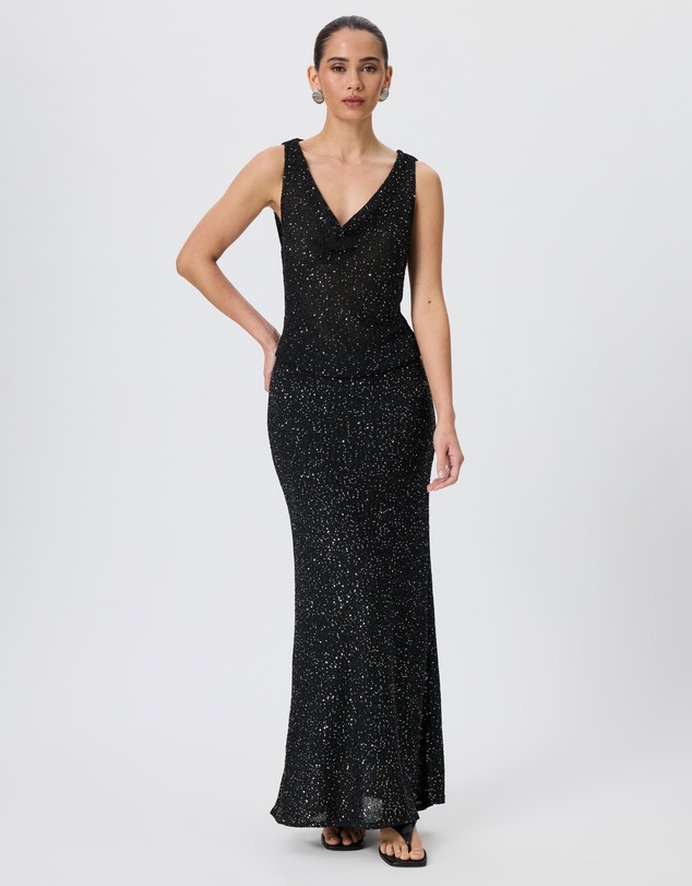 Tussah - Emilia Sequin Knit Column Maxi Skirt