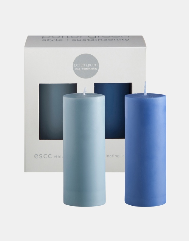 porter green - escc small pillar candle soy-blend unscented candles