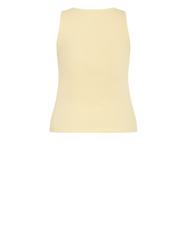 City Chic - Plus size Tara Button Through Tank - lemon drop