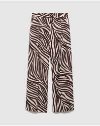 M.N.G - Straight-Leg Zebra-Print Pleated Trousers