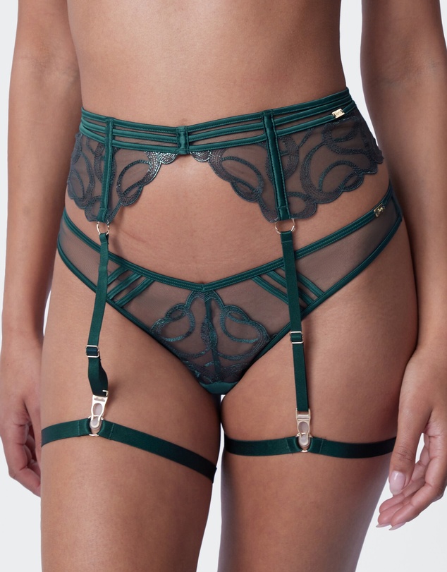 Bras N Things - Vamp Heatwave Suspender - Dark Green
