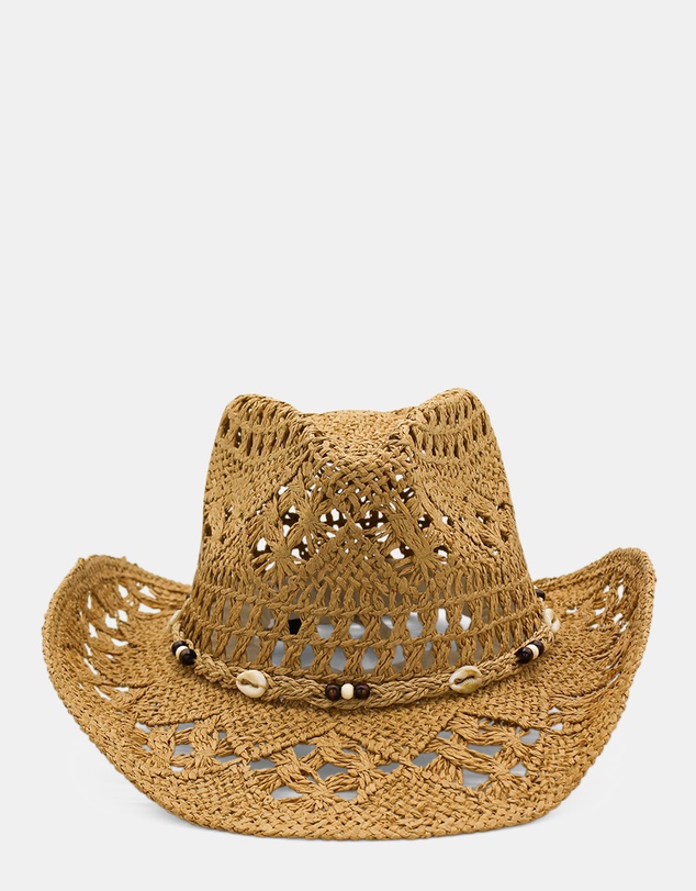 Morgan & Taylor - Salem Woven Straw Cowboy Hat in Tan Brown
