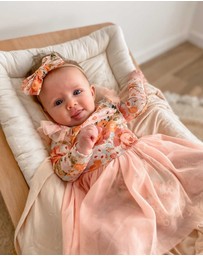 WITH LOVE FOR KIDS - Tulle Flutter Long Sleeve Tutu Onesie - Babies