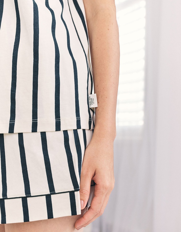 Chelsea Peers - Organic Cotton Stripe Short Pyjama Set