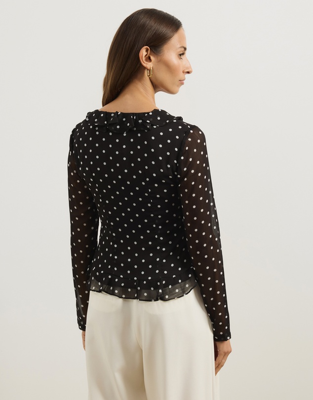 Atmos&Here - Quinn Ruffle Polka Dot Blouse